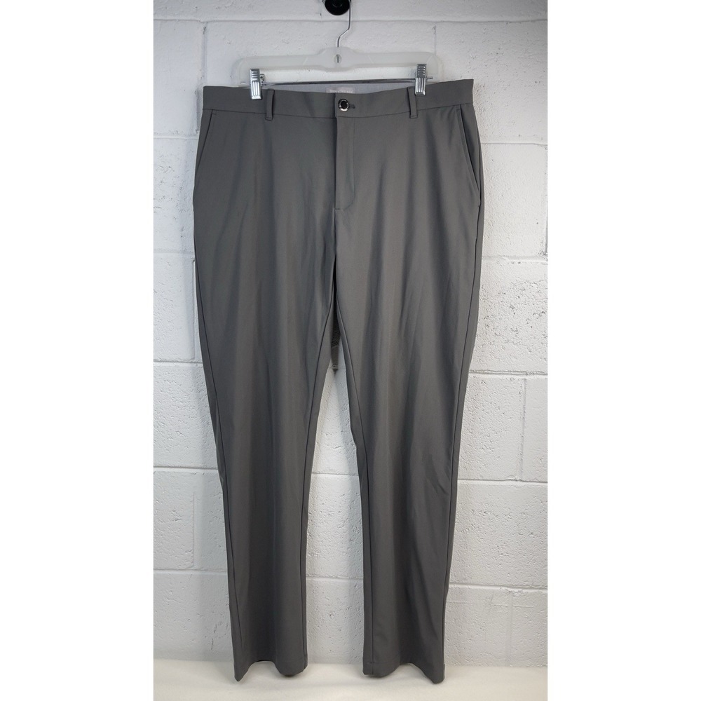 Hickey Freeman Chino Pants Mens 36x31 Gray Straight Stretch Golf Performance